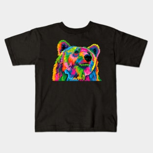 Bear colorful rainbow vector artwork Kids T-Shirt